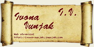 Ivona Vunjak vizit kartica